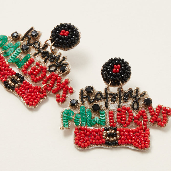 Paw lidays Christmas Seed Bead Earrings