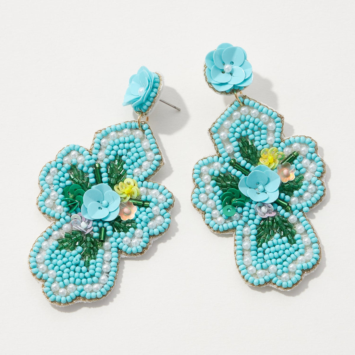 Easter Flower Cross Indian Beads Earring