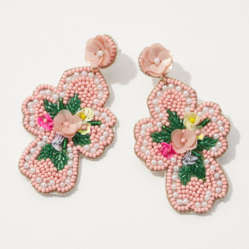 Easter Flower Cross Indian Beads Earring