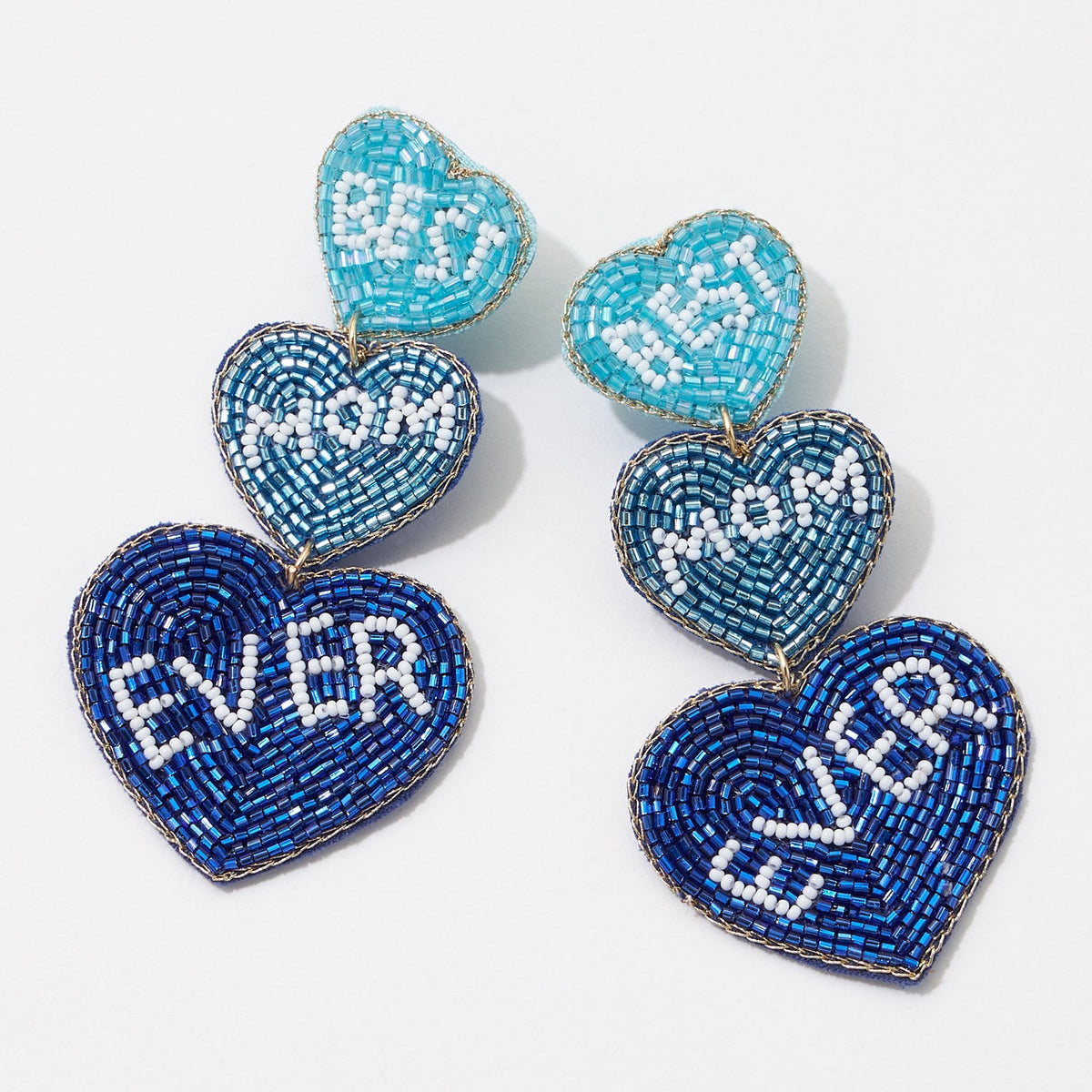 "Best Mom Ever" Beaded Post Earrings