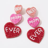 "Best Mom Ever" Beaded Post Earrings