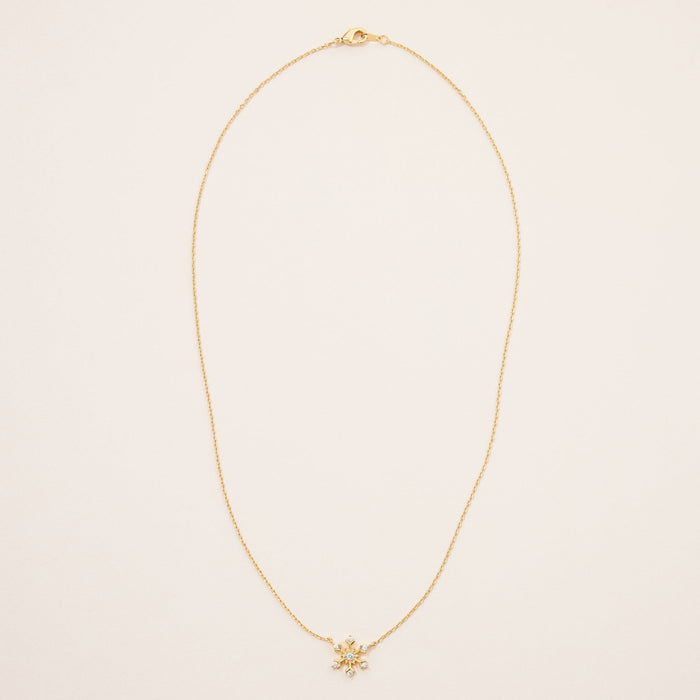 Gold Dipped Snowflake Pendant Necklace