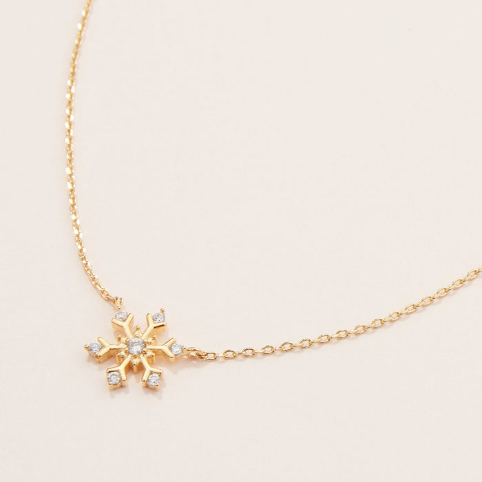 Gold Dipped Snowflake Pendant Necklace