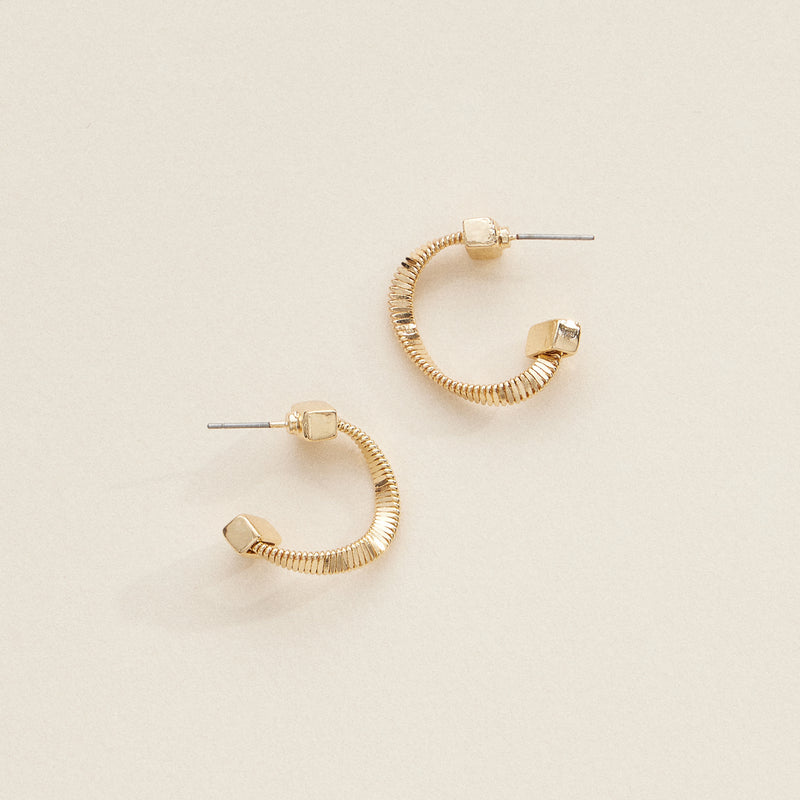 Modern Coil Hoop Earrings – Gold and Silver Geometric Minimalist Design