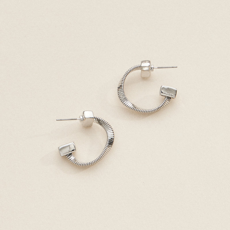 Modern Coil Hoop Earrings – Gold and Silver Geometric Minimalist Design