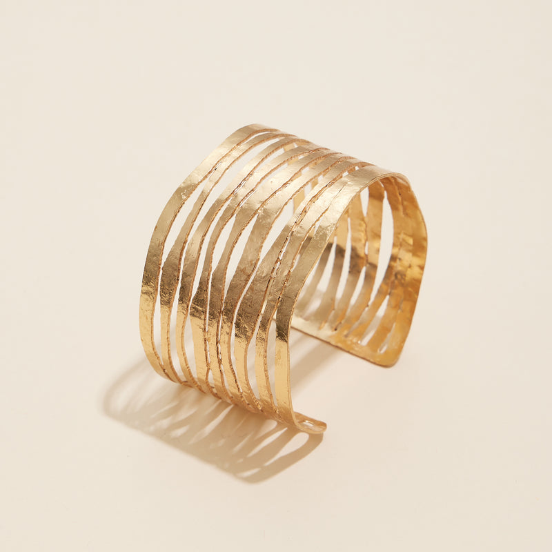 Layered Open Cuff Metal Bracelet