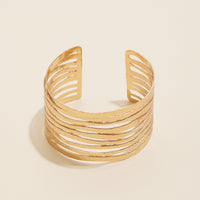 Layered Open Cuff Metal Bracelet