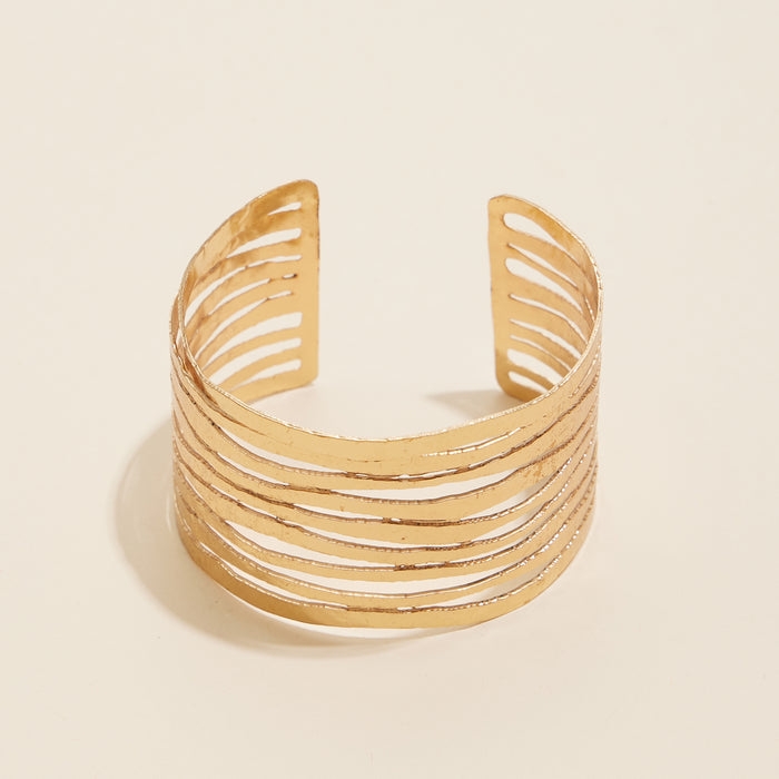 Layered Open Cuff Metal Bracelet