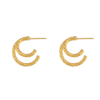 18K Gold Plated Stainless Steel Double Hoop Earrings