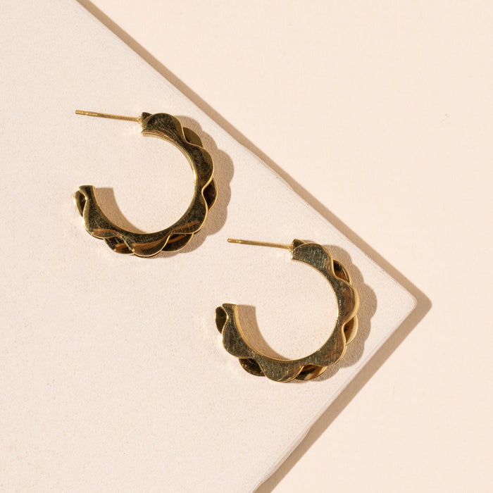 Contemporary Design 18K Gold Plated Stainless Steel Earrings