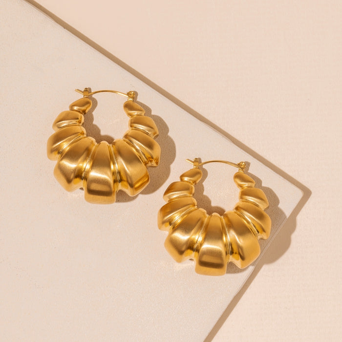 Bold Stylish 18K Gold Plated Stainless Steel Earrings