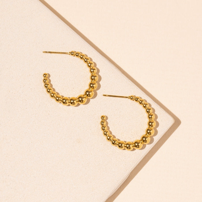 Simple 18K Gold Plated Stainless Steel Earrings