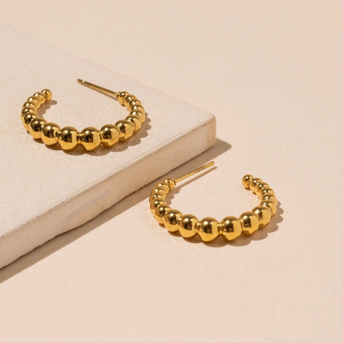 Simple 18K Gold Plated Stainless Steel Earrings