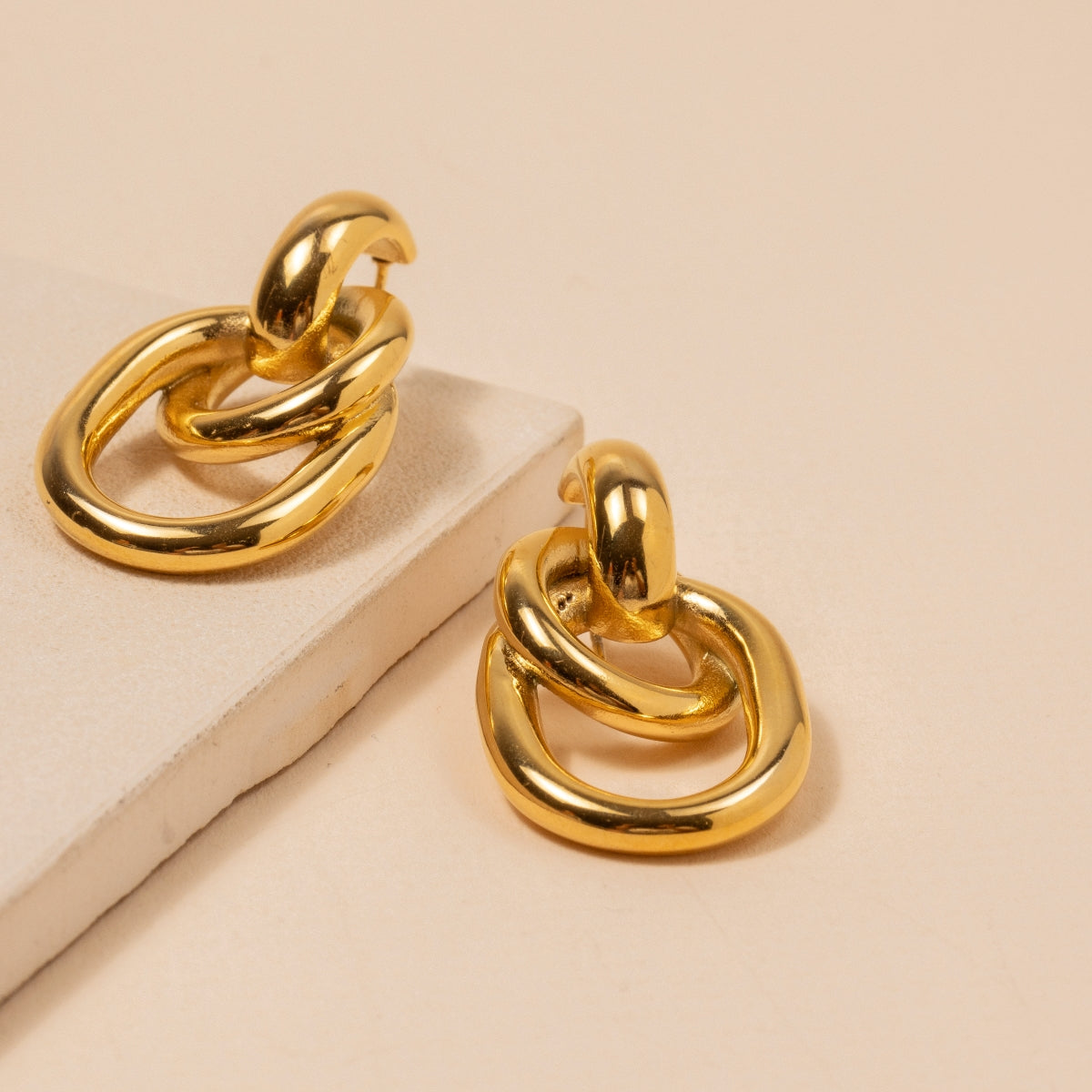 18K Gold Plated Stainless Steel Post Earrings