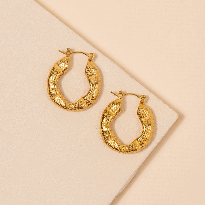 Organic Shape 18K Gold Plated Stainless Steel Earrings