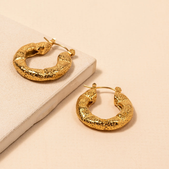 Organic Shape 18K Gold Plated Stainless Steel Earrings