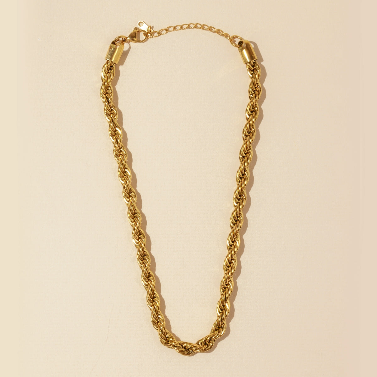 Twisted Rope 18K Gold Plated Stainless Steel Necklace