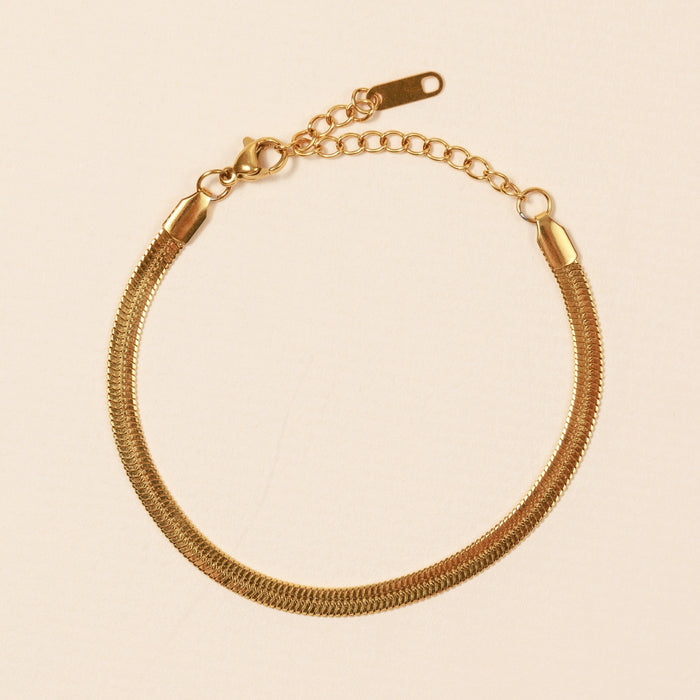 Snake Chain 18K Gold Plated Stainless Steel Bracelet