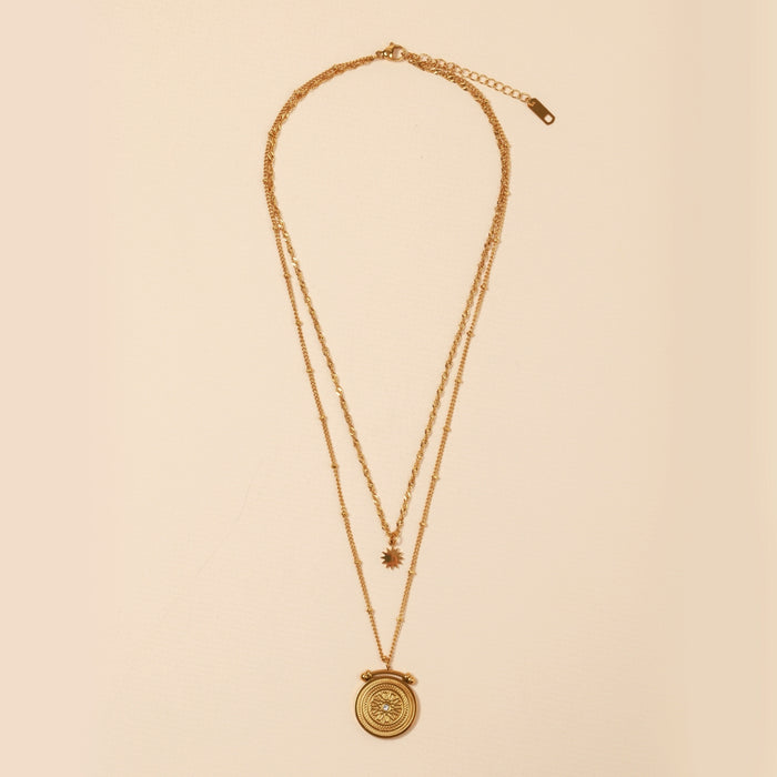 18K Gold Plated Stainless Steel Layered Necklace