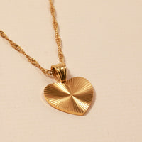 Sunburst 18K Gold Plated Stainless Steel Necklace