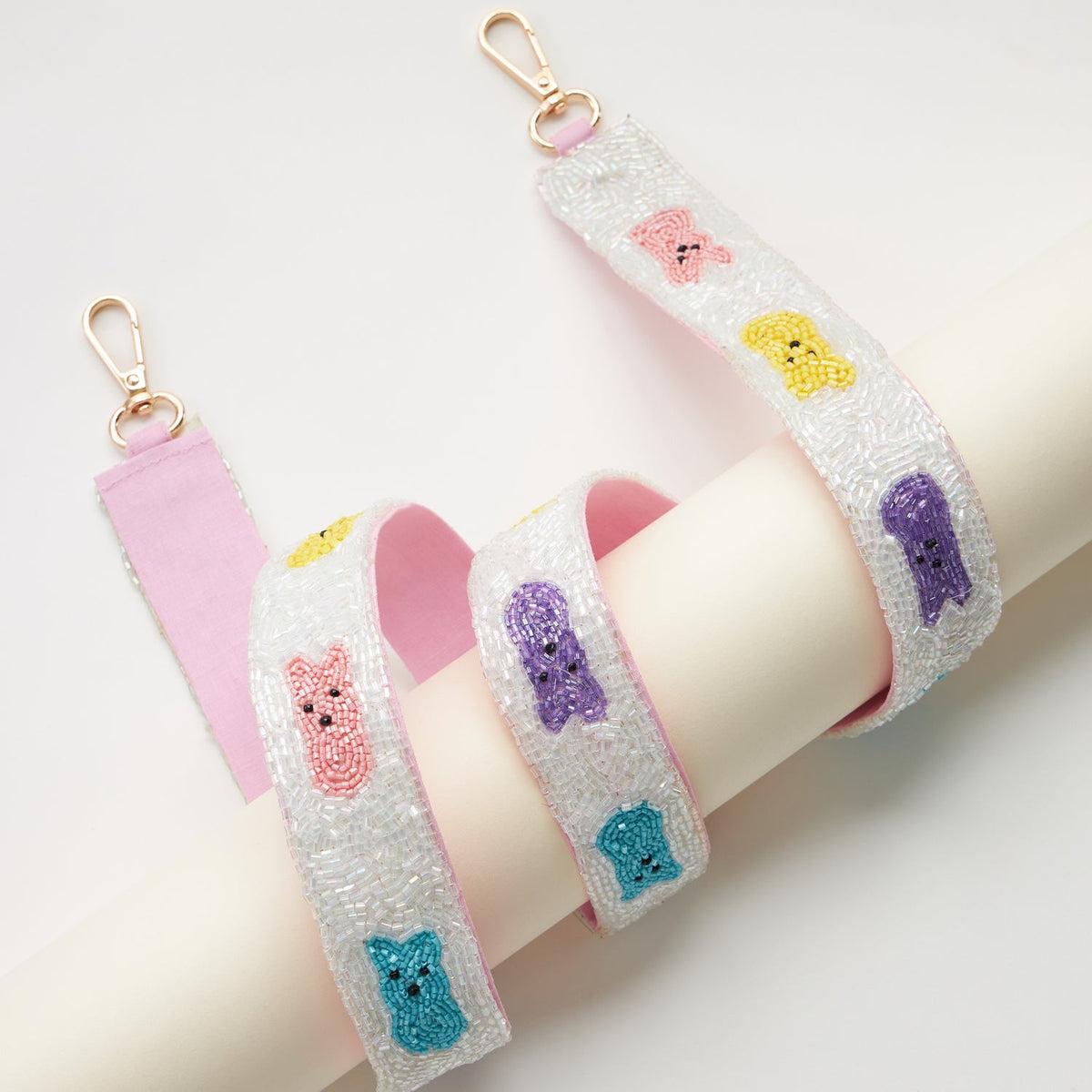 Multi Colored Bunny Beaded Bag Strap for Easter