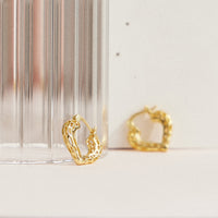 Openwork Heart Hoop Earrings – 18K Gold-Dipped, Bold & Unique