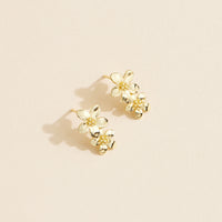 Gold Flower Stud Earrings – 18K Gold-Dipped, Delicate Floral Design