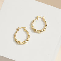 Gold Bamboo Hoop Earrings – 18K Gold-Dipped, Nature-Inspired & Chic