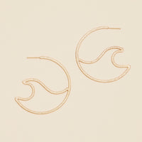 Sea Waves Metal Open Hoop Earrings