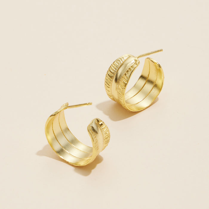 Gold Dip Open Hoop Earrings