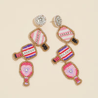 Sports Rocket Seed Beaded Dangling Earrings