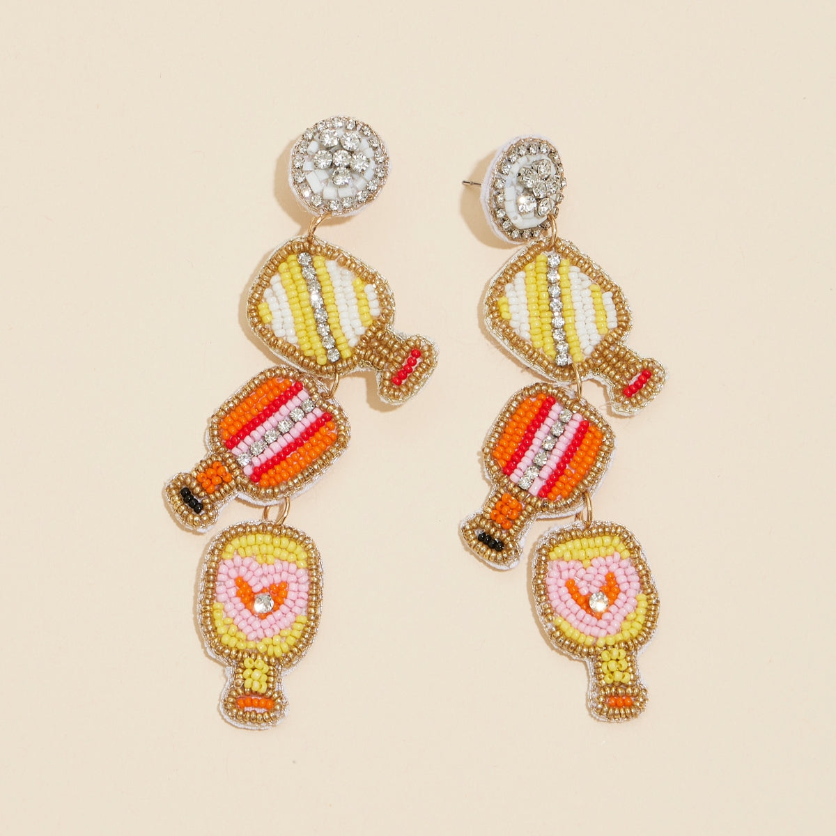 Sports Rocket Seed Beaded Dangling Earrings