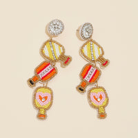 Sports Rocket Seed Beaded Dangling Earrings