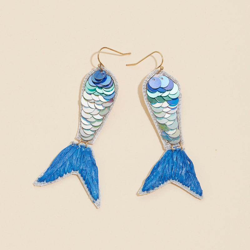 Mermaid Tail Sequined Earrings