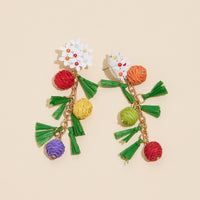 Sea Life Floral Seed Beaded Earrings