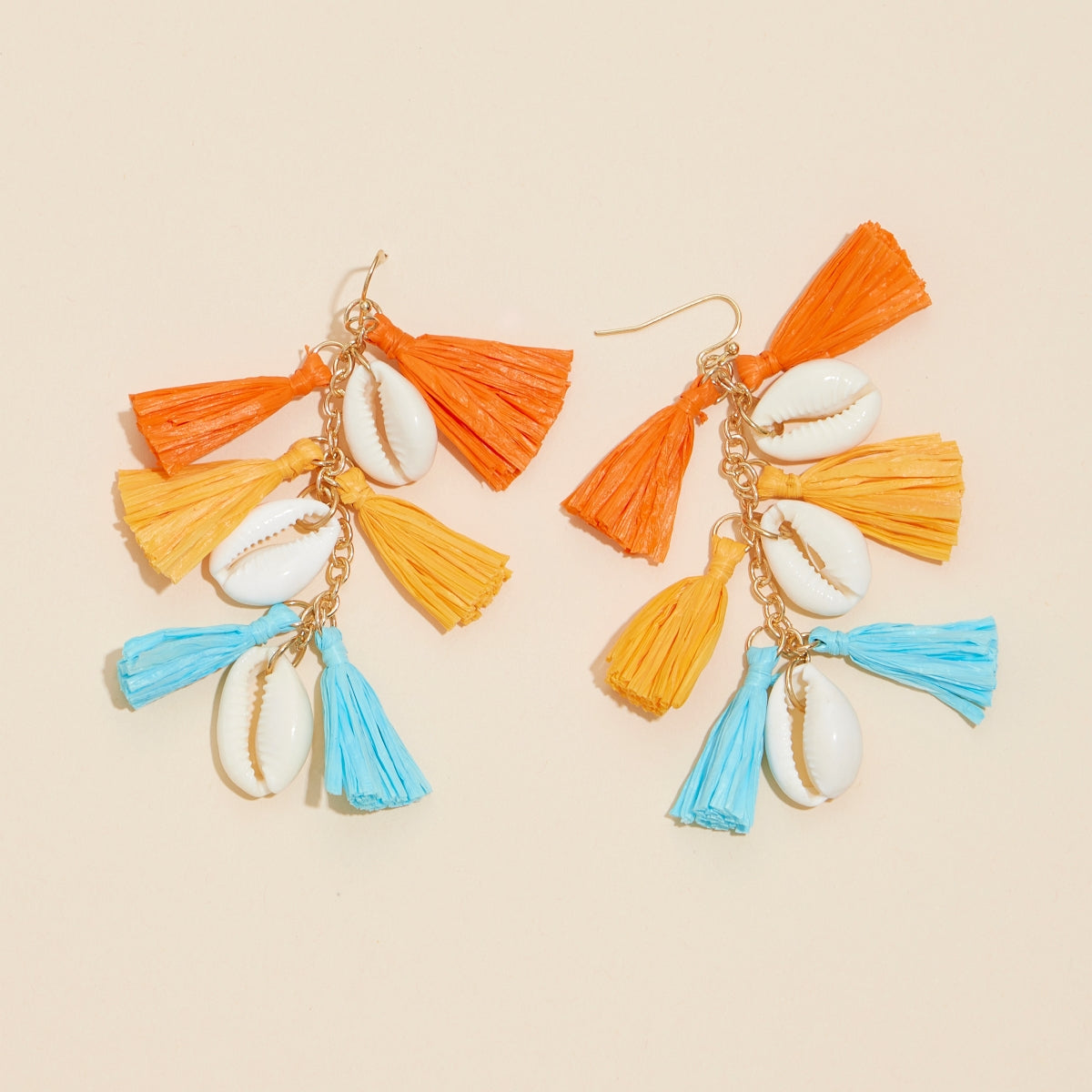 Shell & Fringes Dangling Earrings