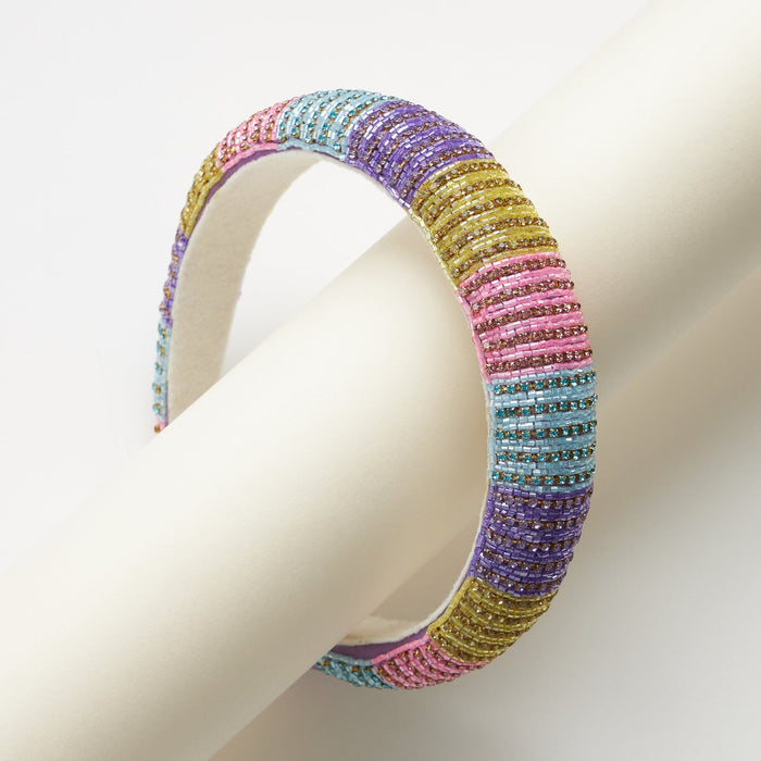 Multi Colored Seed Bead Headband