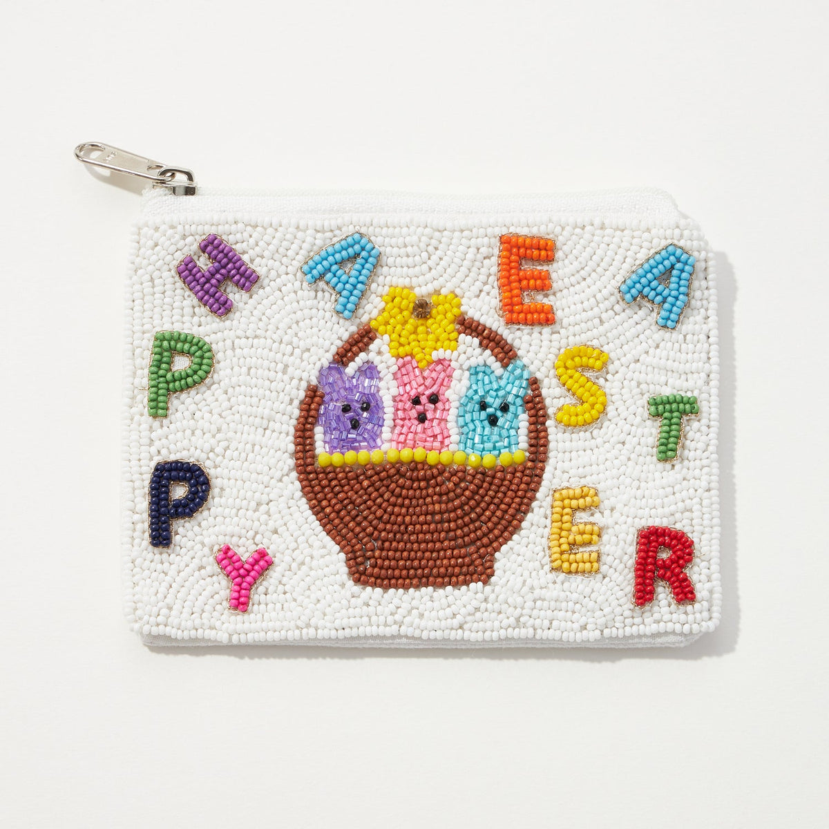 Easter Bunnies India Beaded Coin Pouch