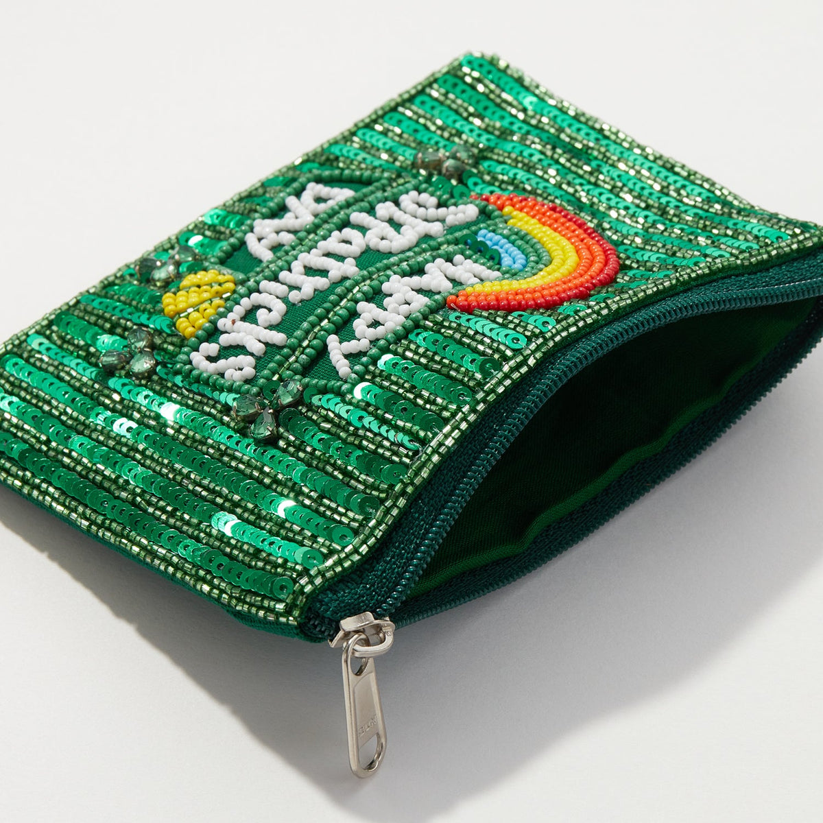 Happy St. Patrick's Day Beaded Coin Pouch