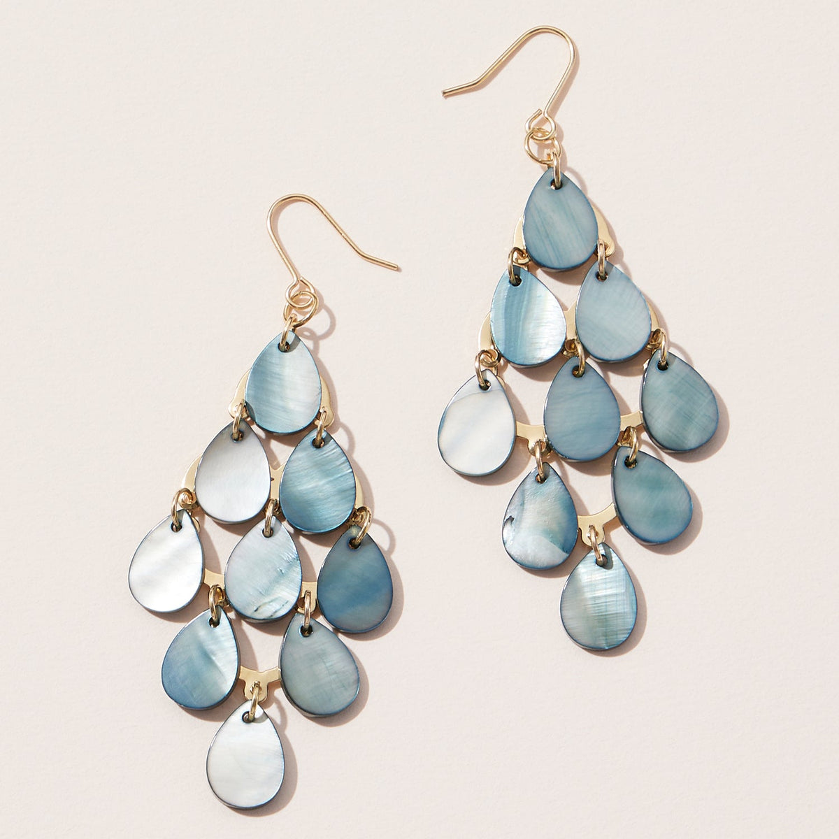 Tear Drop Mother of Pearl Dangling Earrings