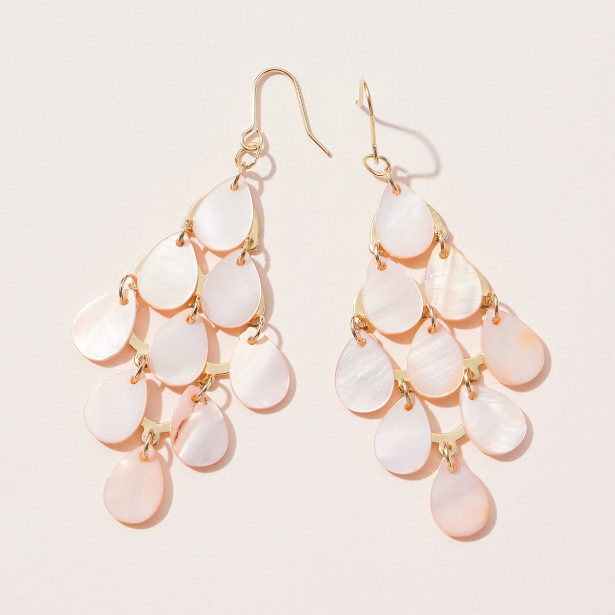 Tear Drop Mother of Pearl Dangling Earrings