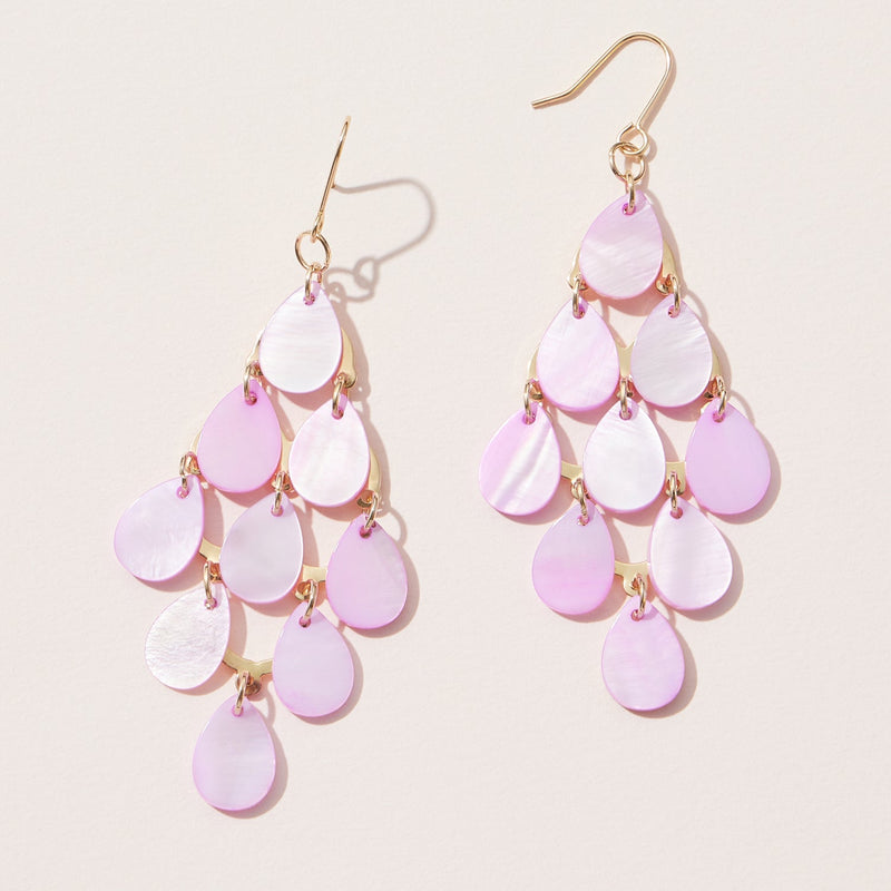 Tear Drop Mother of Pearl Dangling Earrings