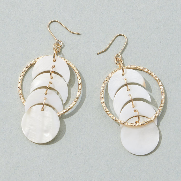 Classic Mother of Pearl Disc Earrings