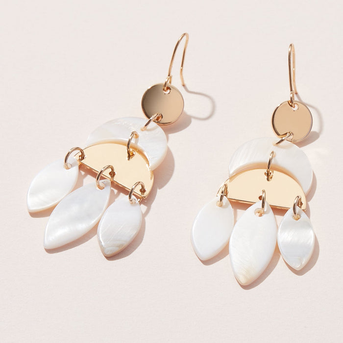 3 Drop Mother of Pearl  Earrings