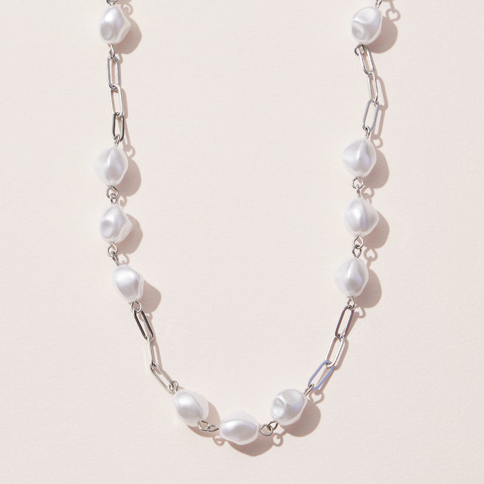 Pearl and the Paperclip Chain Mixed Necklace