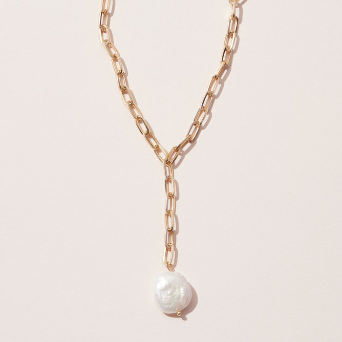 Y Shape Freshwater Pearl Pendant Necklace