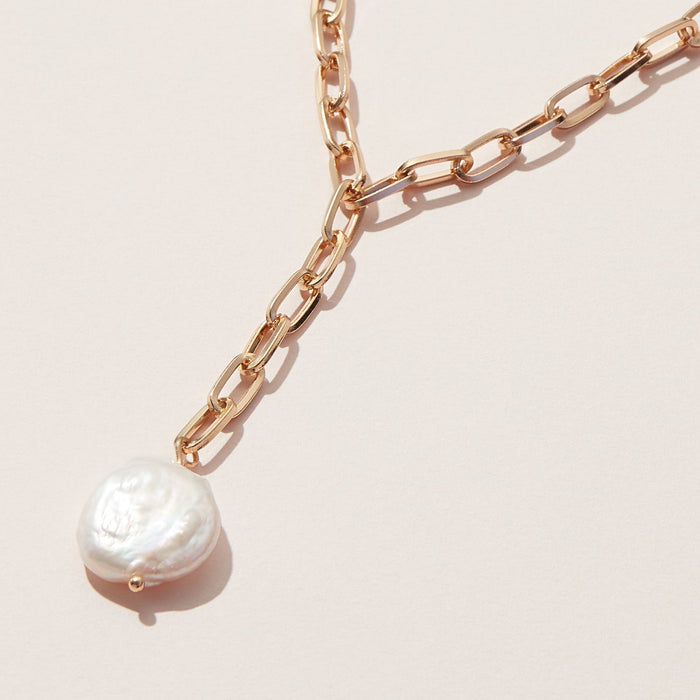 Y Shape Freshwater Pearl Pendant Necklace