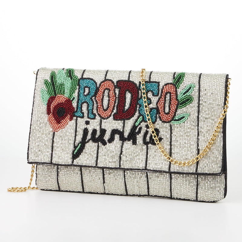 Rodeo Junkie Seed Beads Flap Clutch Bag