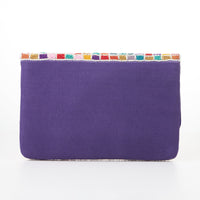 Multi Mini Squares Seed Beads Flap Clutch Bag