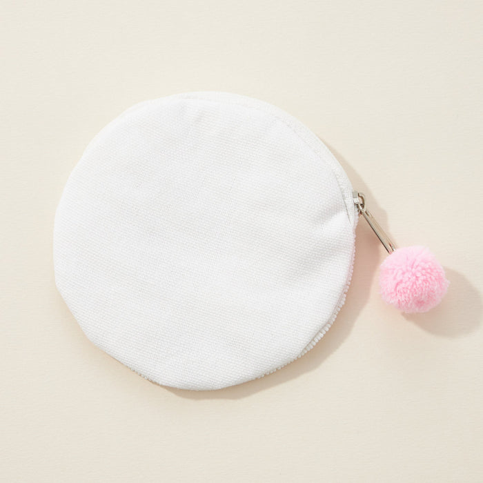 Snowman Sequins Round Canvas Pouch